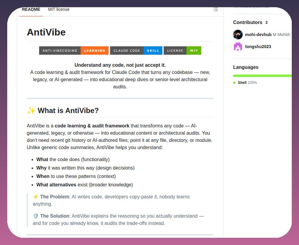 AntiVibe Skill for Claude Code: Turn Any Codebase into Lessons