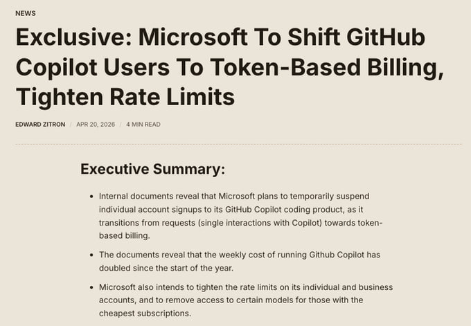 GitHub Copilot: жорсткіші ліміти, без Opus за $10 і токен-білінг