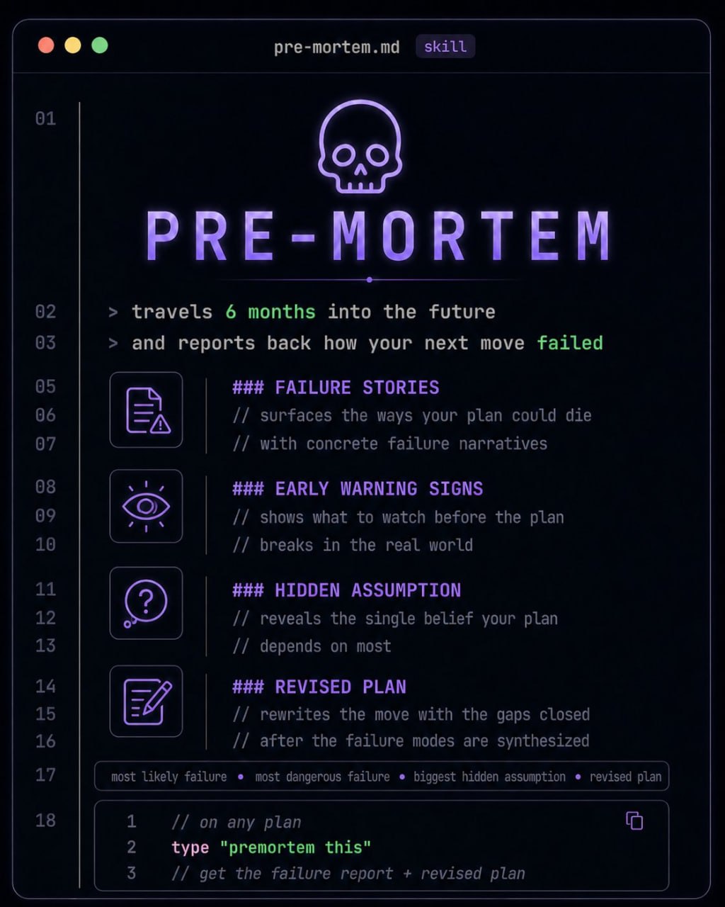 Premortem: Use Claude to Predict Why Your Plan Will Fail in 6 Months