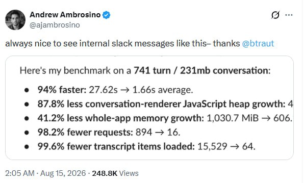 OpenAI Codex Update: 94% Faster Loading, 98% Fewer Requests