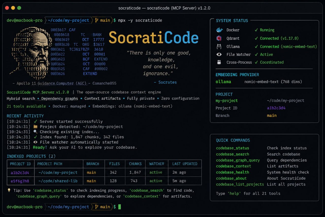 Socraticode: локальний RAG для коду без API-ключів і сетапу